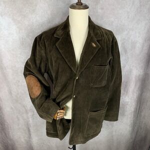 Pendleton Blazer Jacket Men Extra Large Brown Corduroy Elbow Patches Outdoor